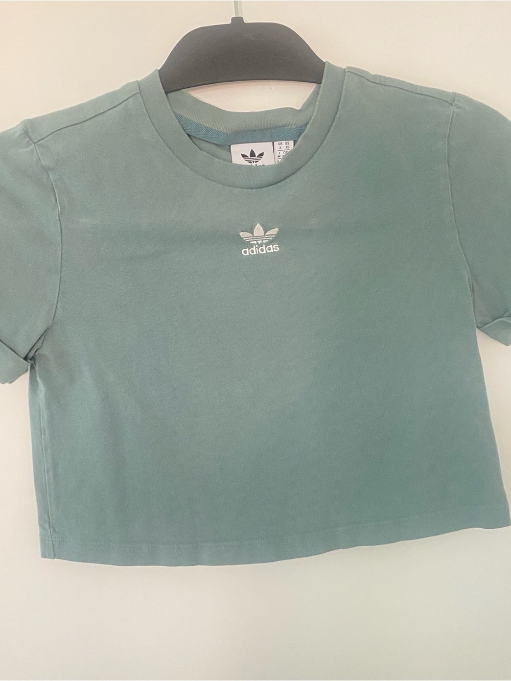 adidas originals Cropped Tee in Seafoam Green